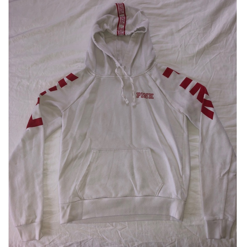 PINK || WHITE HOODIE ||